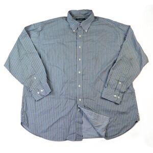 Brooks Brothers Country Club Shirt Mens XL Striped Italian Fabric Cotton